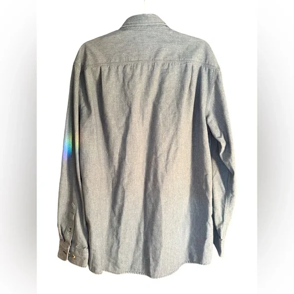 Tyndale EUC Sz L x2 Light Green & Blue Work Shirts Long Sleeve Button-Up (0737)